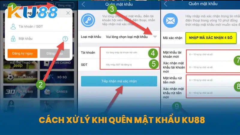 Cách Xử Lý Khi Quên Mật Khẩu KU88